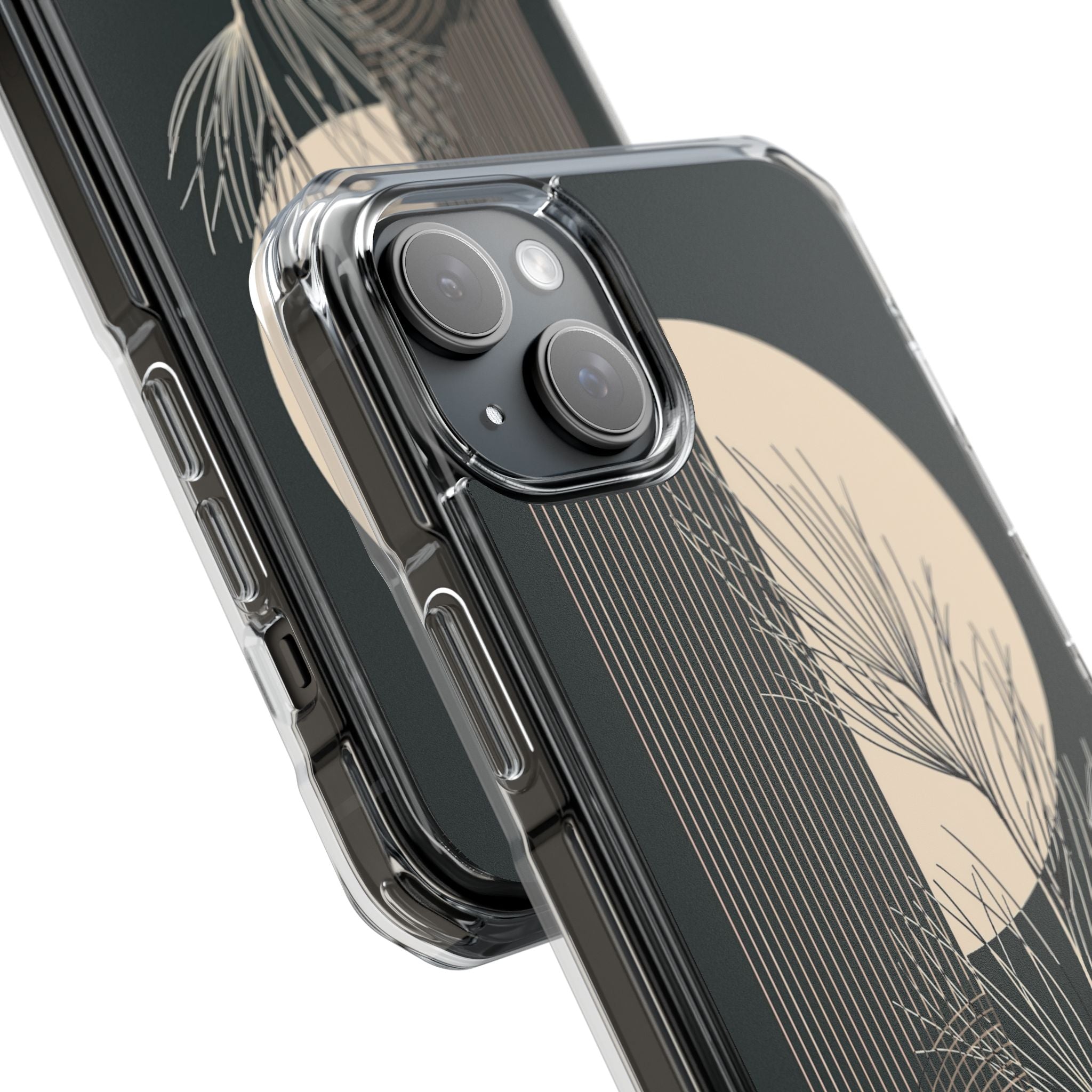Black Impact MagSafe Phone Case for iPhone - Obsidian Sand Willow