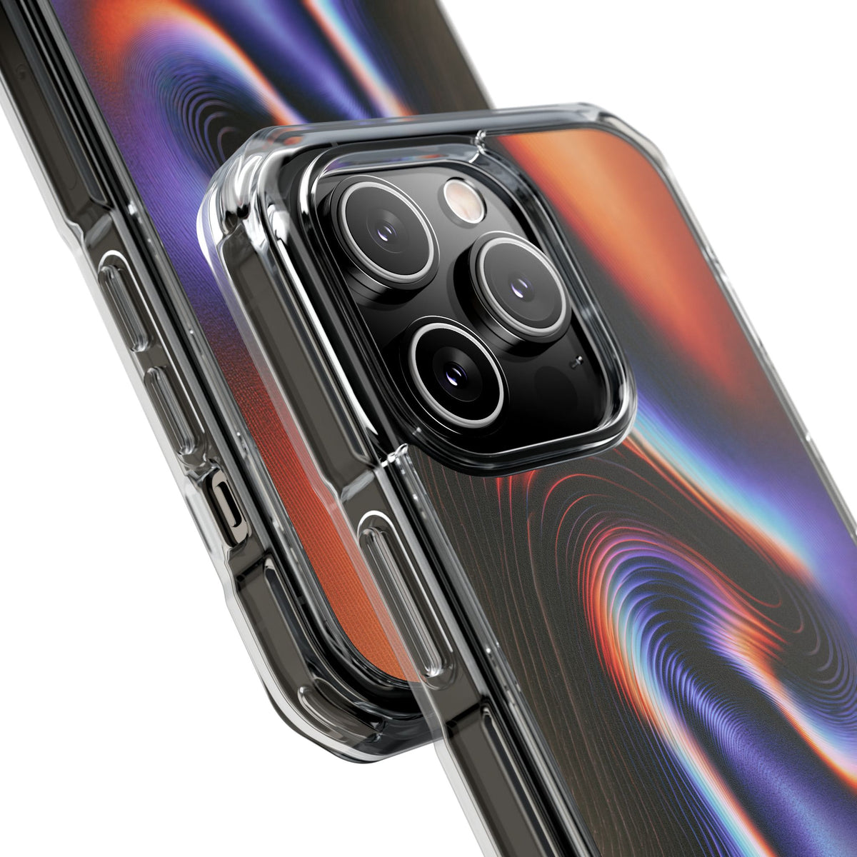 Prismatic Resonance · Clear Impact Magnetic Phone Case for iPhone · Purple