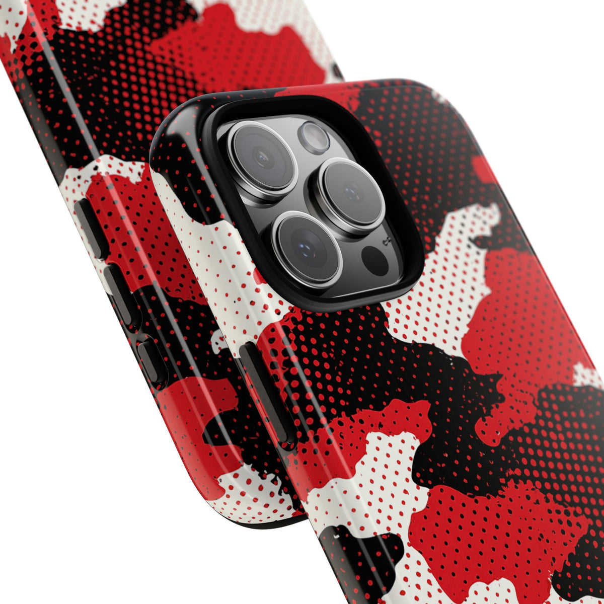 Crimson Halftone Camo · Tough Phone Case for iPhone · Red
