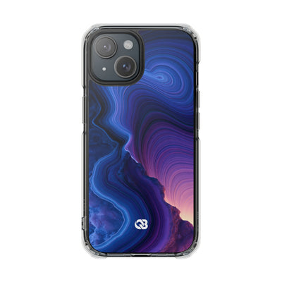 Radiant Strata · Clear Impact Magnetic Phone Case for iPhone · Blue