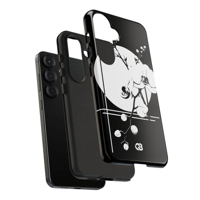 Black Tough Phone Case for Samsung - Lunar Orchid Grid