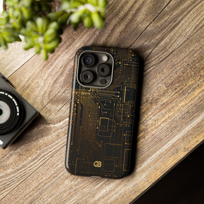 Gold Tough Phone Case for iPhone - Amber Core Mainframe