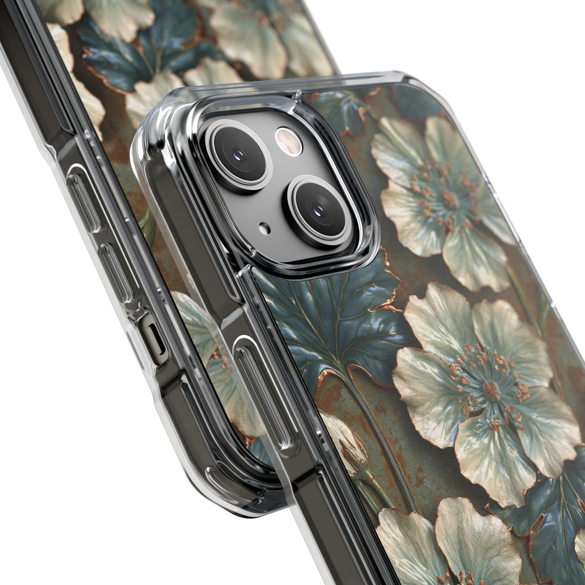 Gilded Blossom Reverie · Clear Impact Magnetic Phone Case for iPhone · Teal