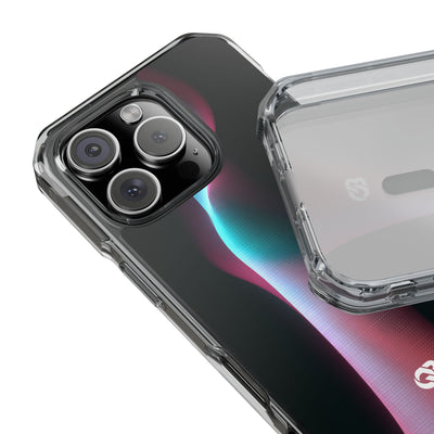 Neon Pixel Flow · Clear Impact Magnetic Phone Case for iPhone · Black