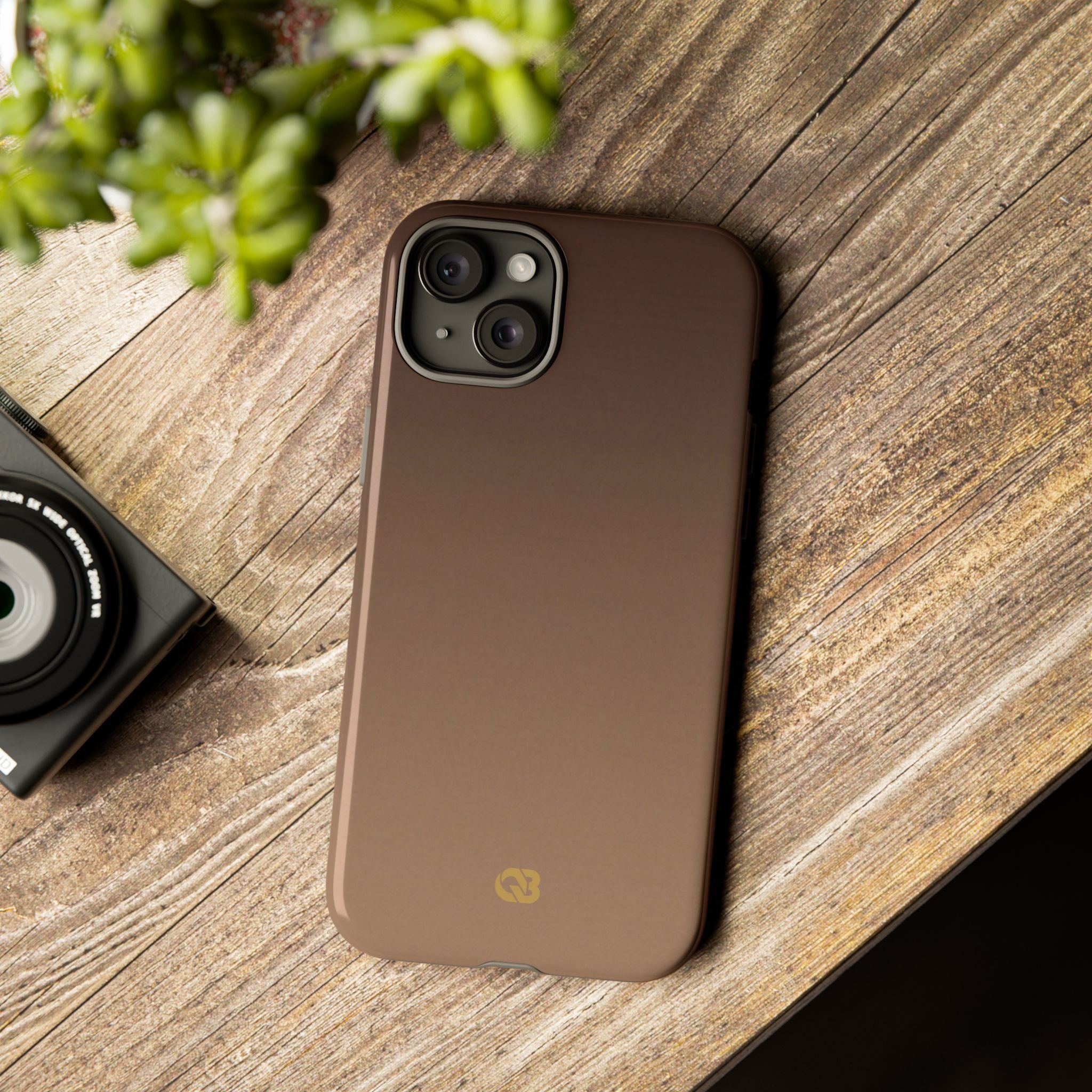 Brown Tough Phone Case for iPhone - Smoked Caramel Fade