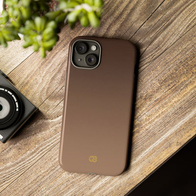 Brown Tough Phone Case for iPhone - Smoked Caramel Fade