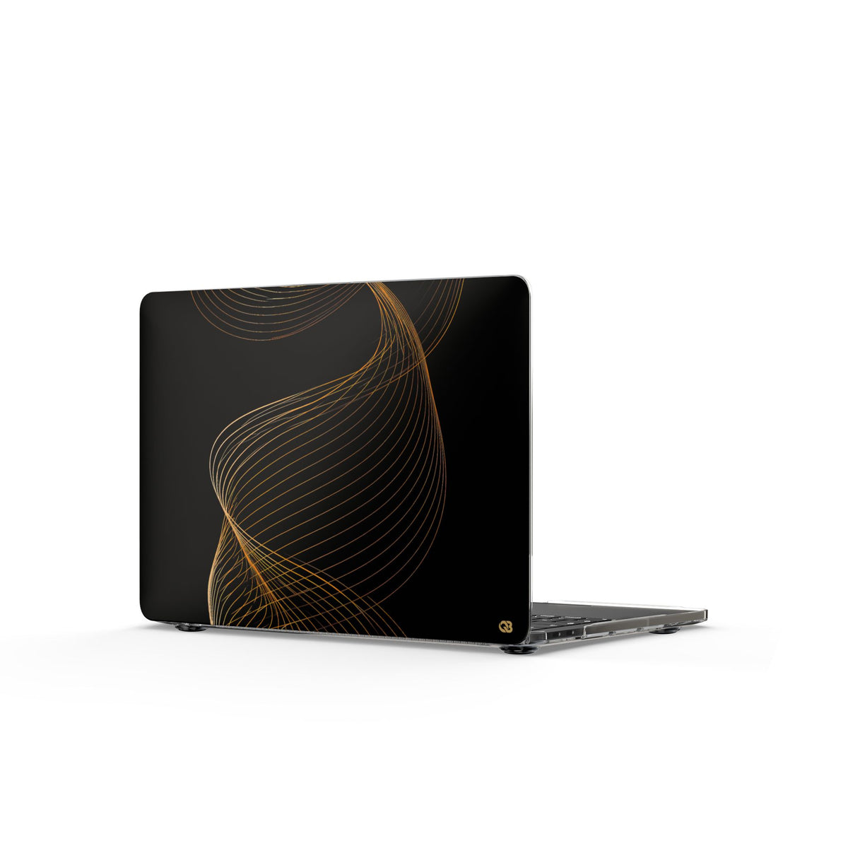 Golden Contour Flow · Clear Hard Case for MacBook · Black
