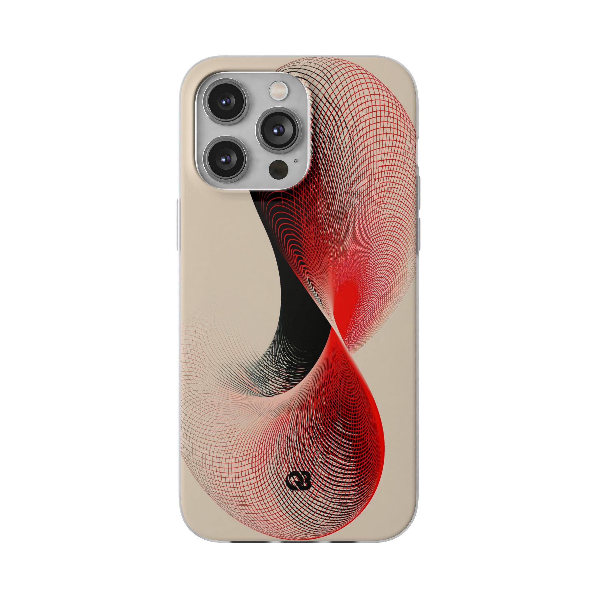 Red Lite Phone Case for iPhone - Scarlet Wireframe Helix