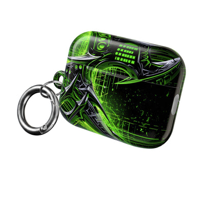 Cyber Sigil Grid · Hard Case for AirPods & AirPods Pro · Green