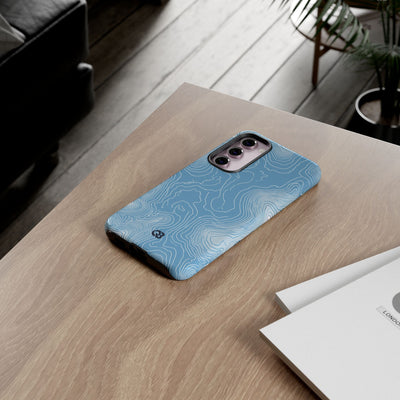 Blue Tough Phone Case for Samsung - Glacial Ridge Topo