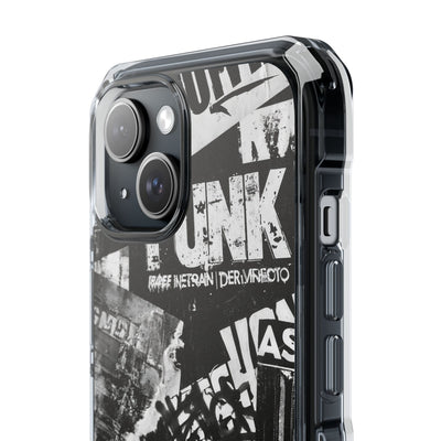 Underground Punk Collage · Clear Impact Magnetic Phone Case for iPhone · Black