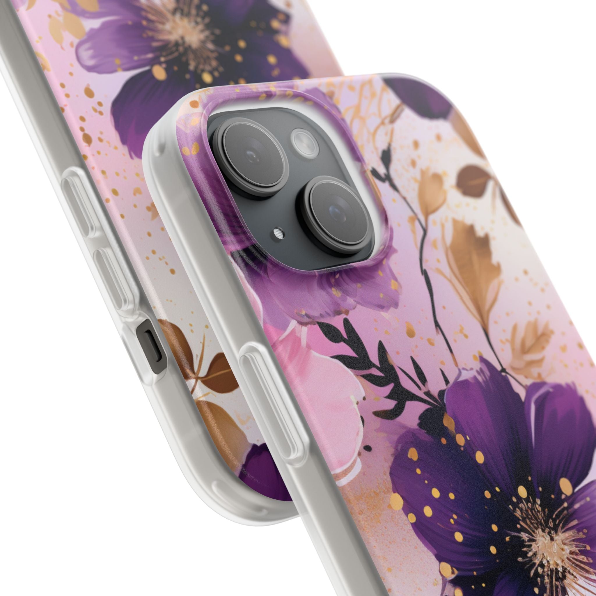 Gilded Violet Bloom · Soft Phone Case for iPhone