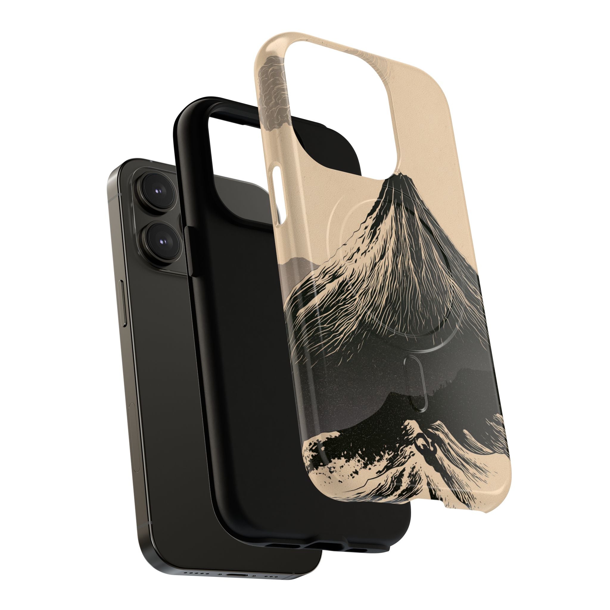 Beige Tough 2.0 Magsafe Phone Case for iPhone - Obsidian Ink Summit