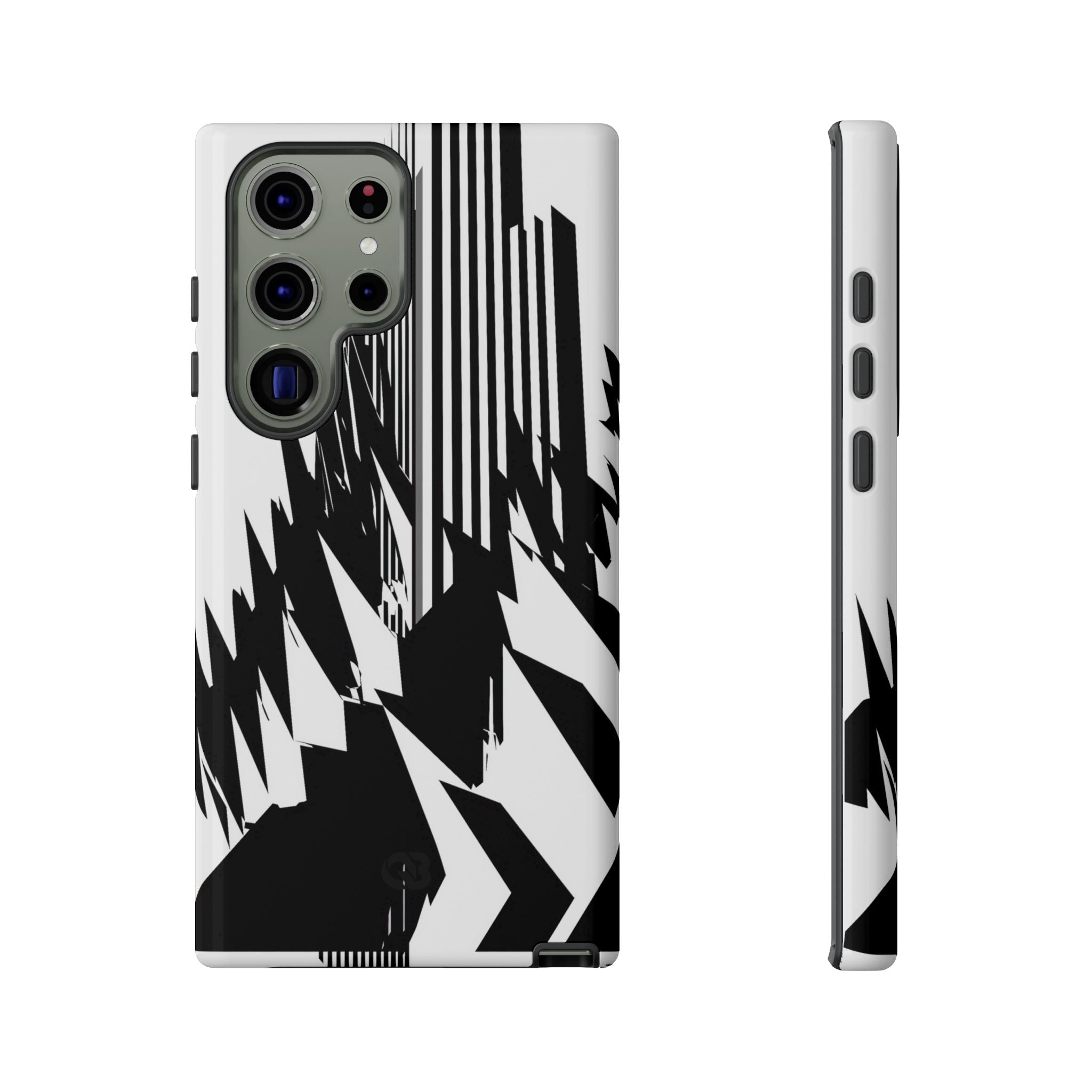 White Tough Phone Case for Samsung - Shattered Vector Spire