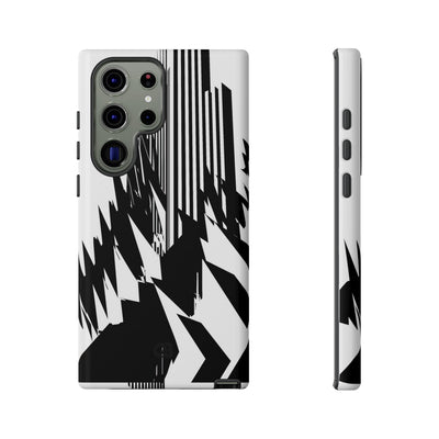 White Tough Phone Case for Samsung - Shattered Vector Spire