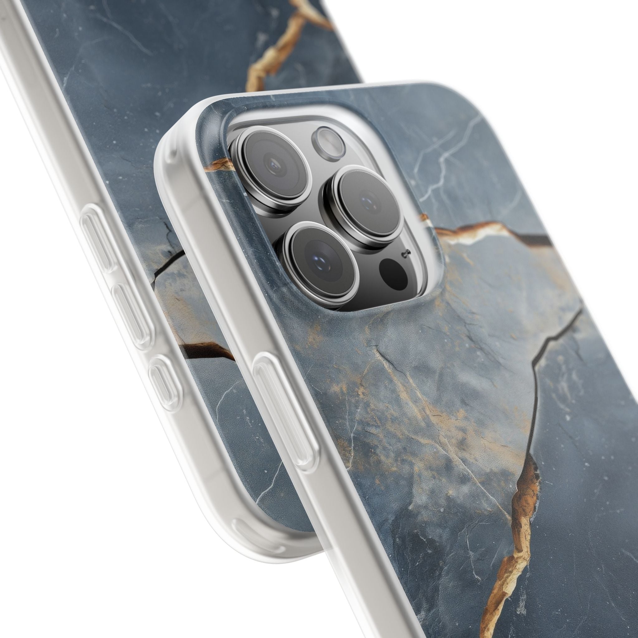 Jagged Vein Navy iPhone 16 Pro Max Case - Soft