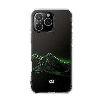 Nordic Mountain Contour · Clear Impact Magnetic Phone Case for iPhone · Black