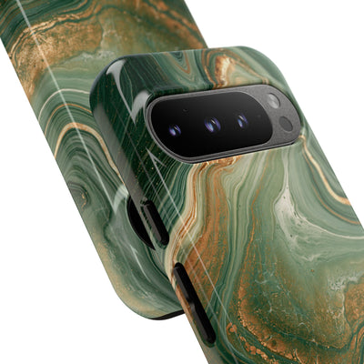 Jade Suminagashi · Tough Phone Case for Pixel ·  Green