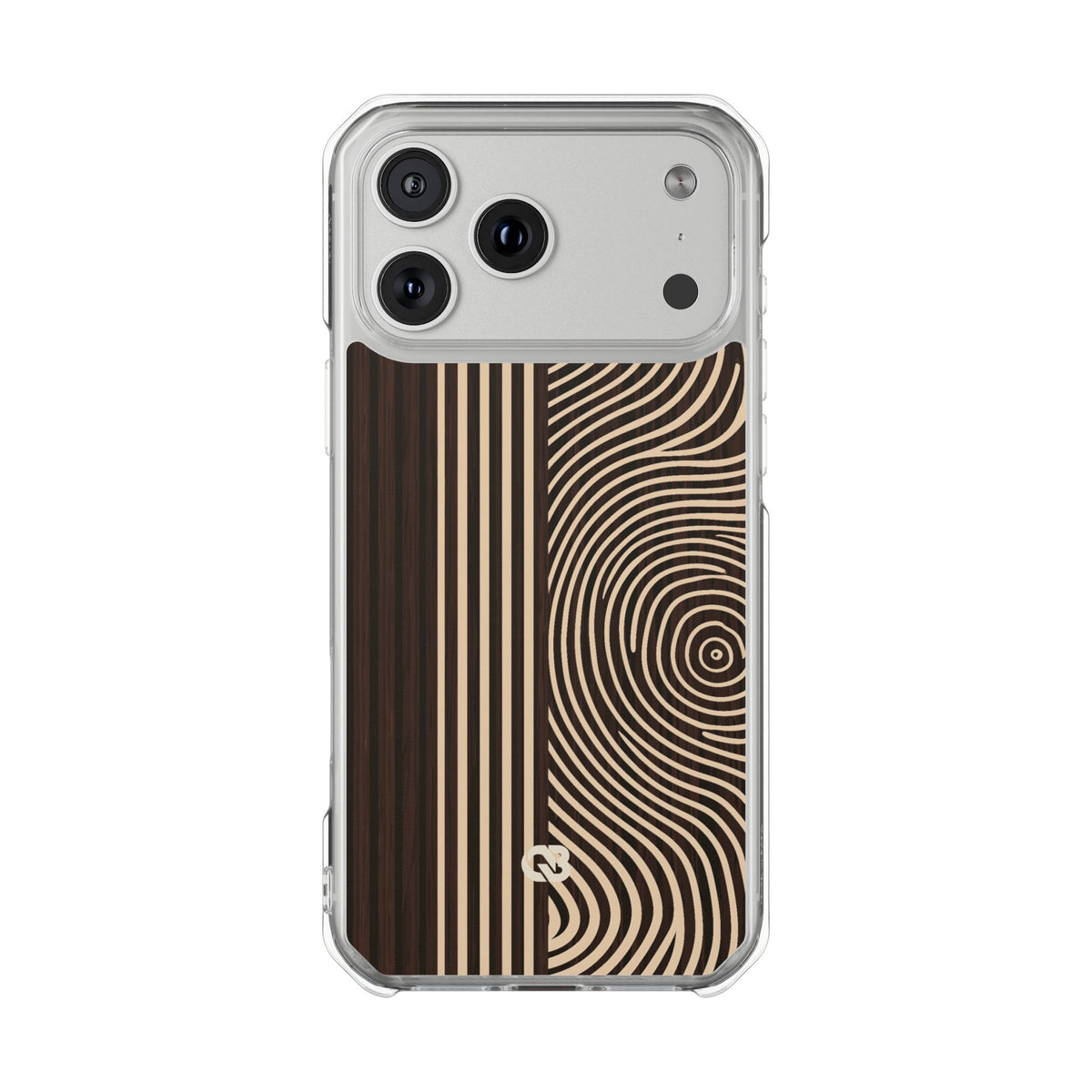 Timber Ring Contour · Clear Impact Magnetic Phone Case for iPhone · Brown