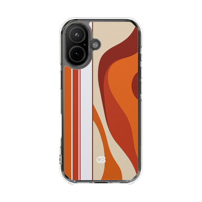 Terracotta Strata · Clear Impact Magnetic Phone Case for iPhone · Orange