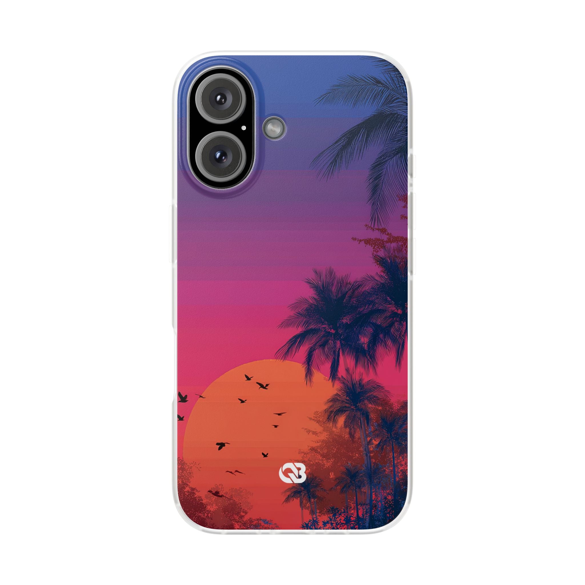 Neon Horizon Palms · Soft Capa para iPhone