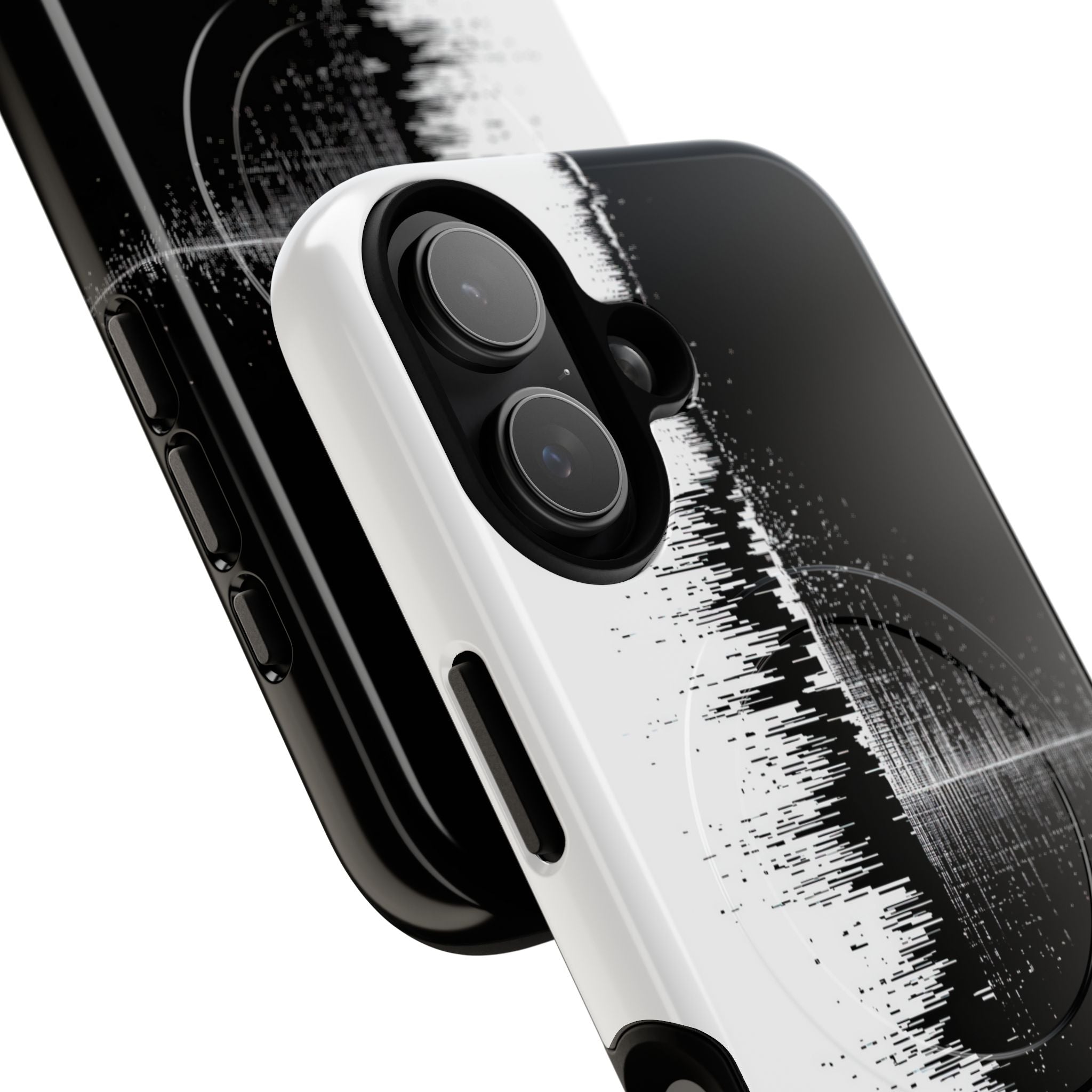 Black Tough 2.0 Magsafe Phone Case for iPhone - Static Signal Split