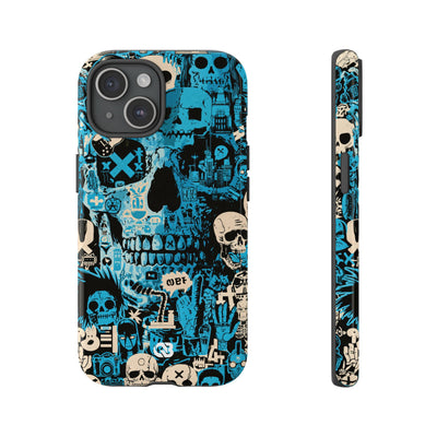Electric Skull Graffiti · Tough Phone Case for iPhone · Blue
