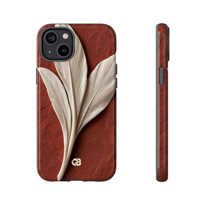 Carved Ivory Plume · Tough Phone Case for iPhone · Red