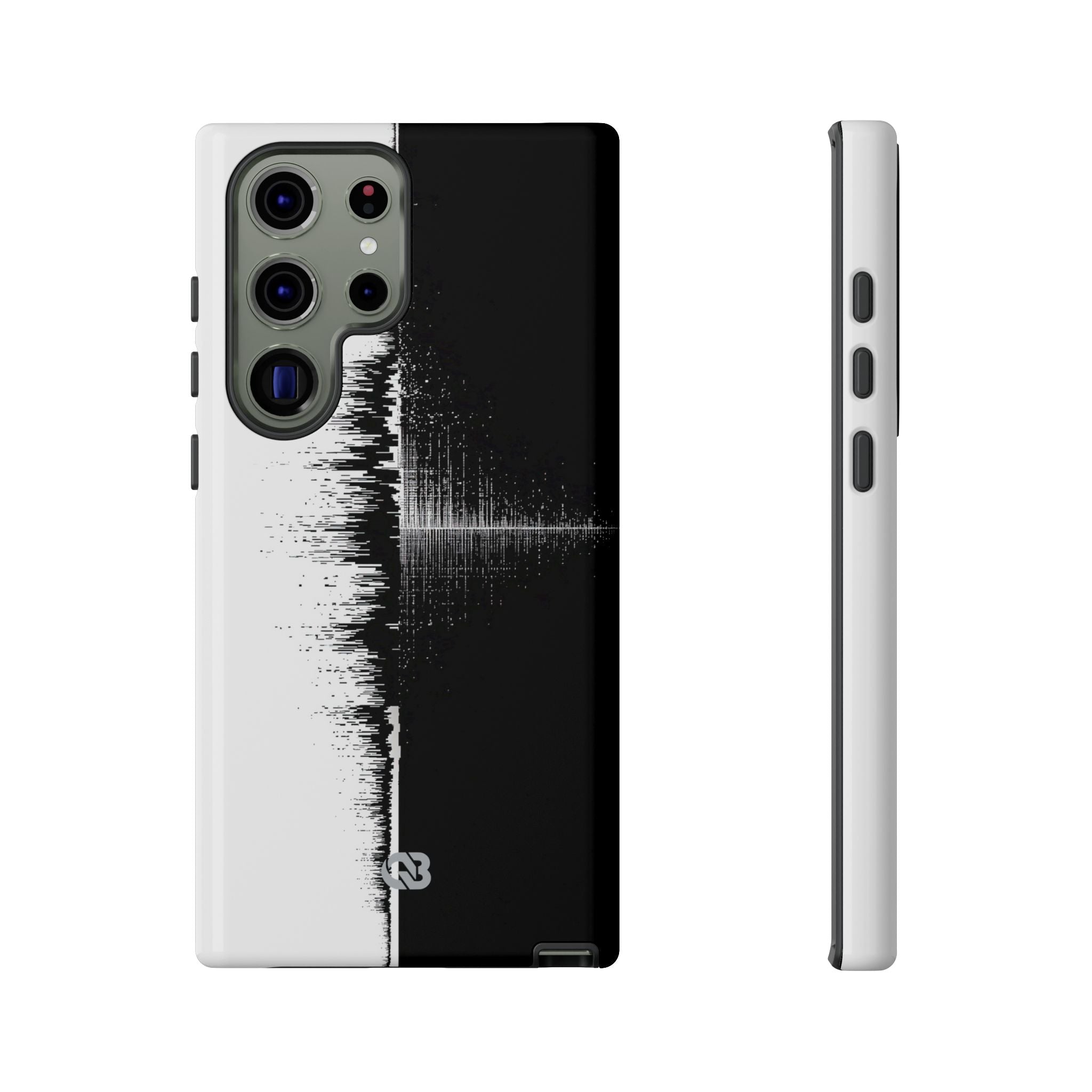 Black Tough Phone Case for Samsung - Static Signal Split