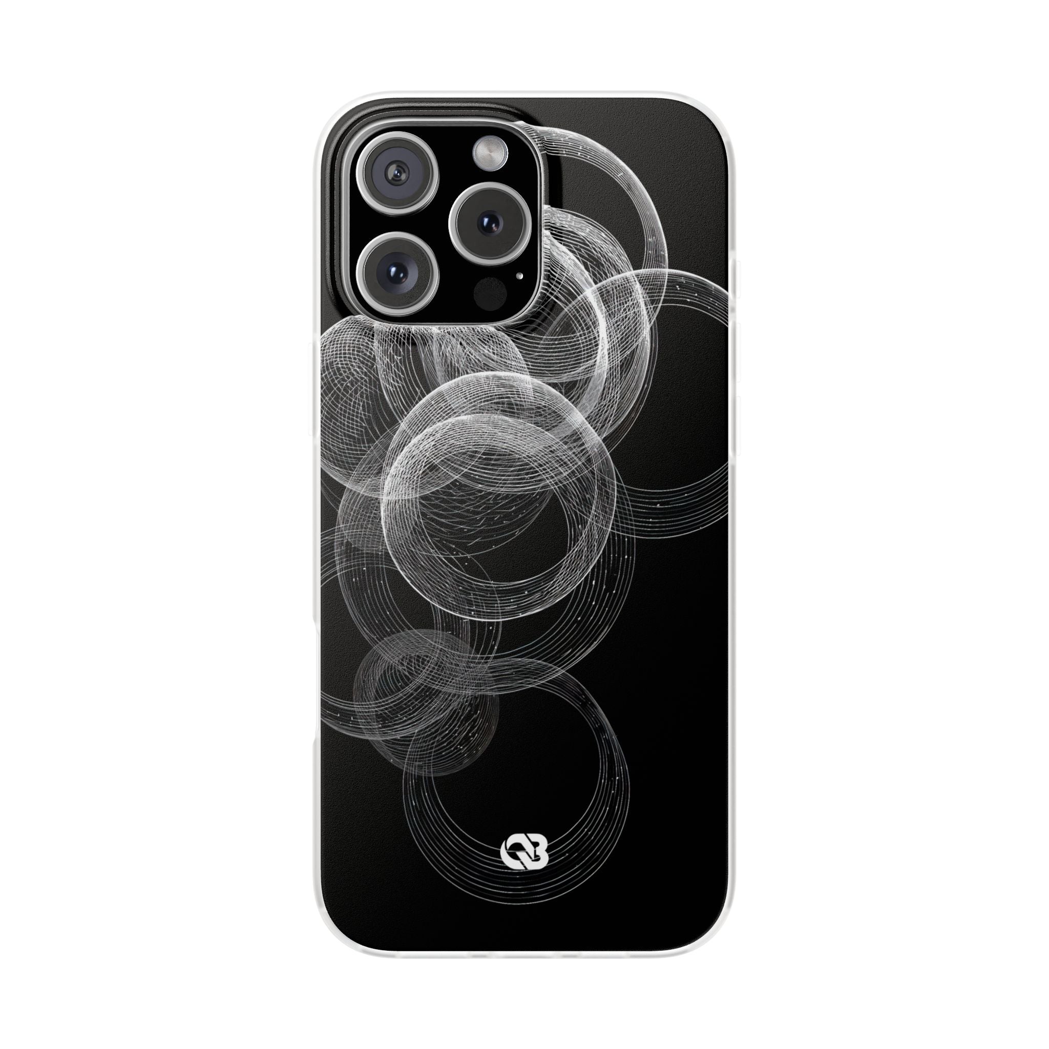 Black Lite Phone Case for iPhone - Kinetic Wireframe Orbit
