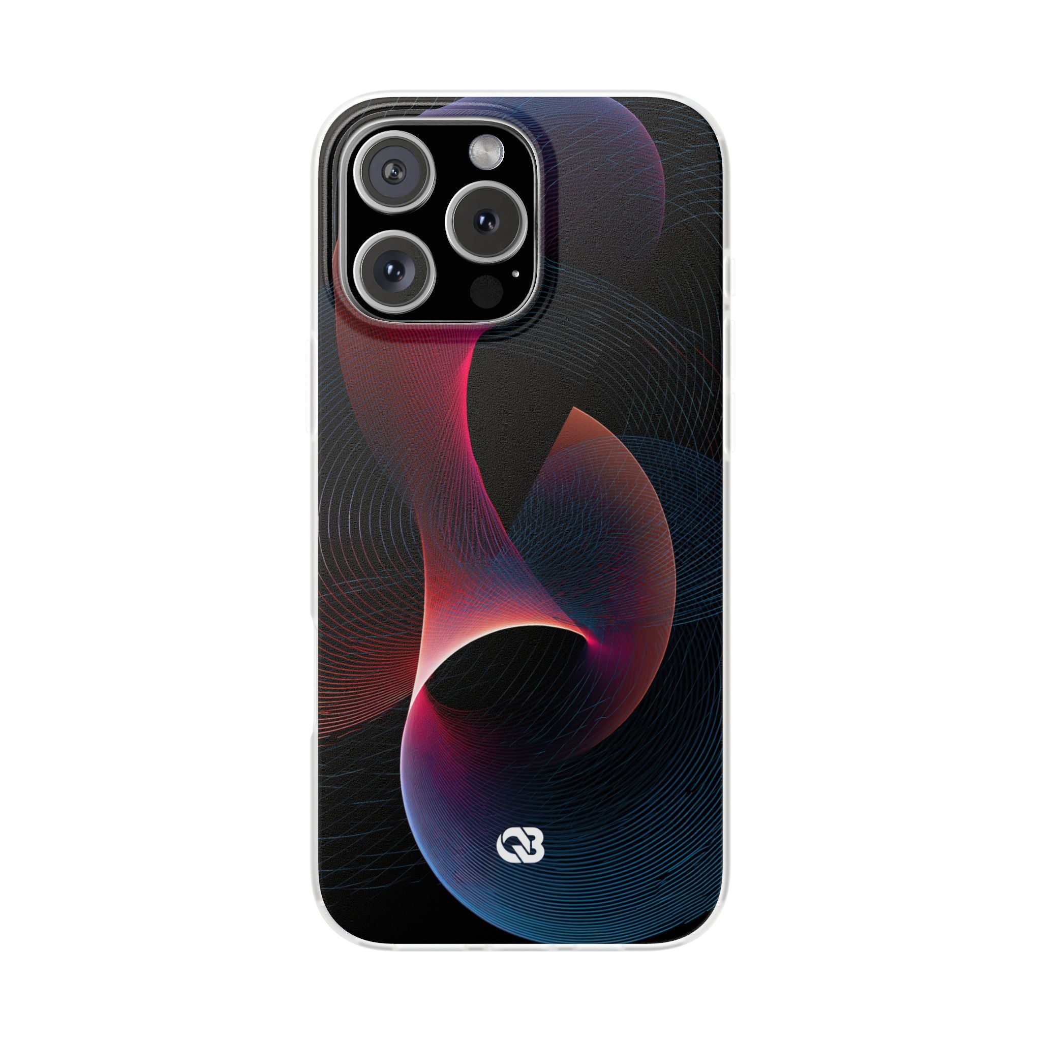 Black Lite Phone Case for iPhone - Cobalt Crimson Flux
