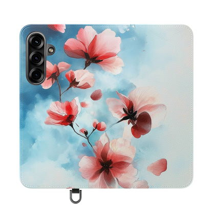 Roze Bloom Drift - Samsung S25+ Case - Portemonnee