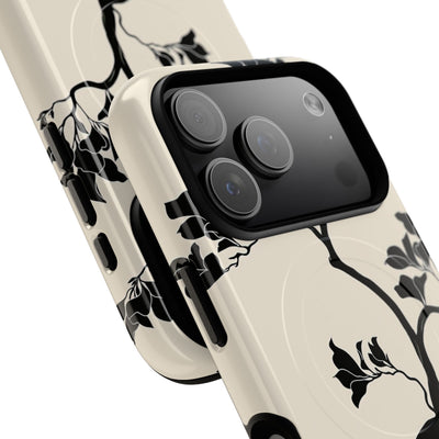 Beige Tough 2.0 Magsafe Phone Case for iPhone - Obsidian Bonsai Silhouette
