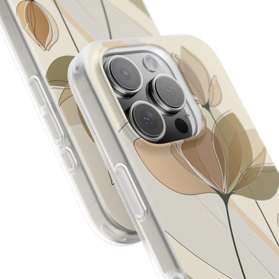 Beige Lite Phone Case for iPhone - Muted Ochre Petals