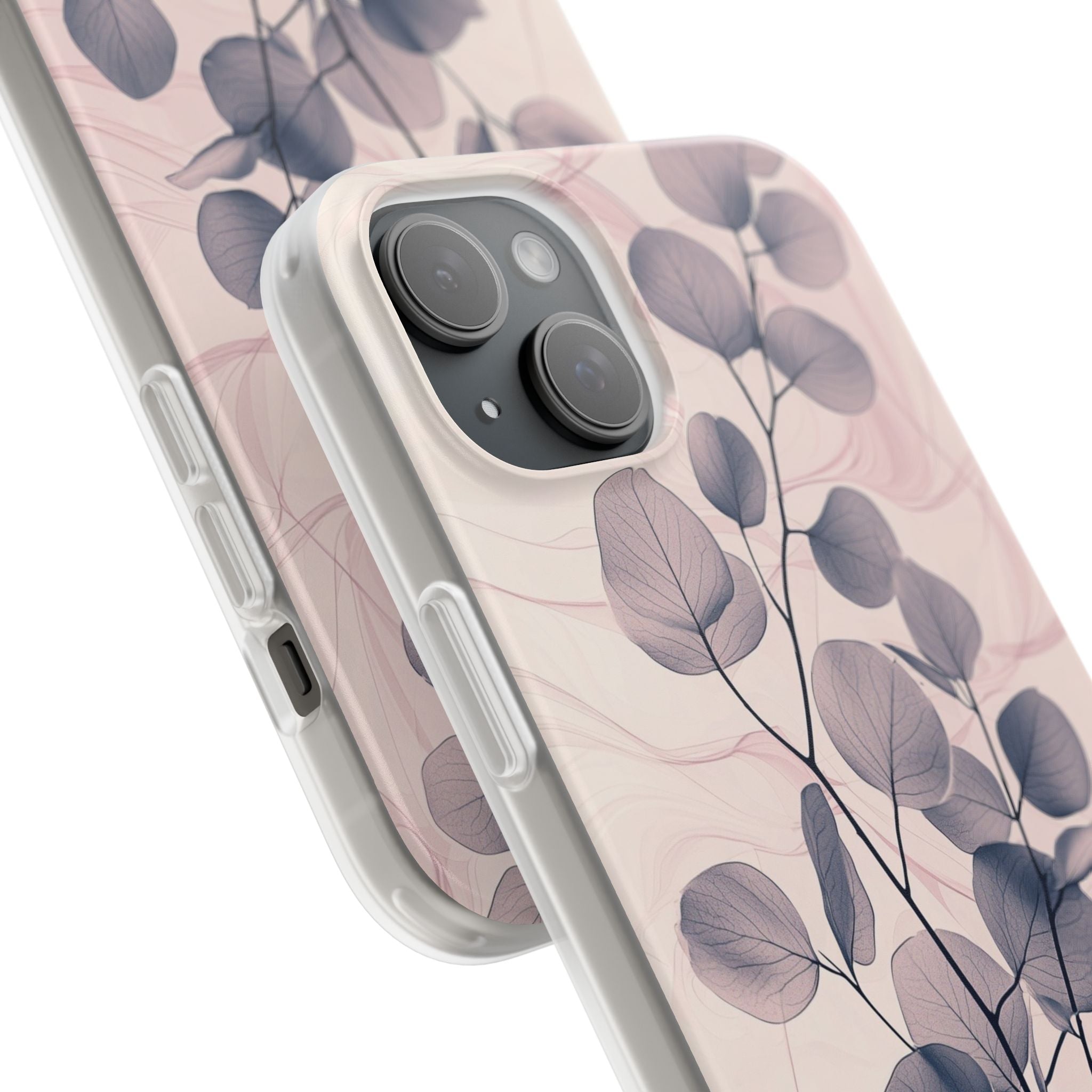 Veined Leaf Whisper iPhone 15 Plus Case - Soft