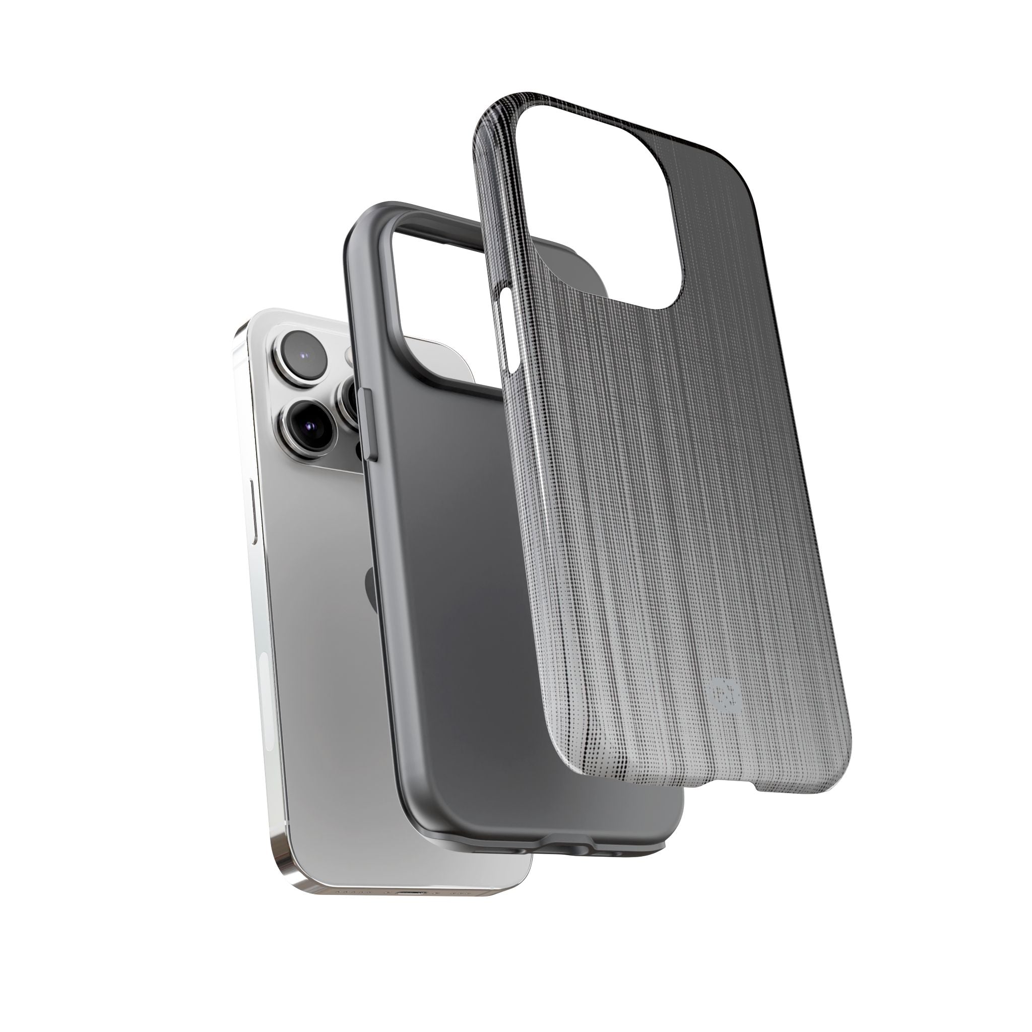 Grey Tough Phone Case for iPhone - Static Vertical Dither