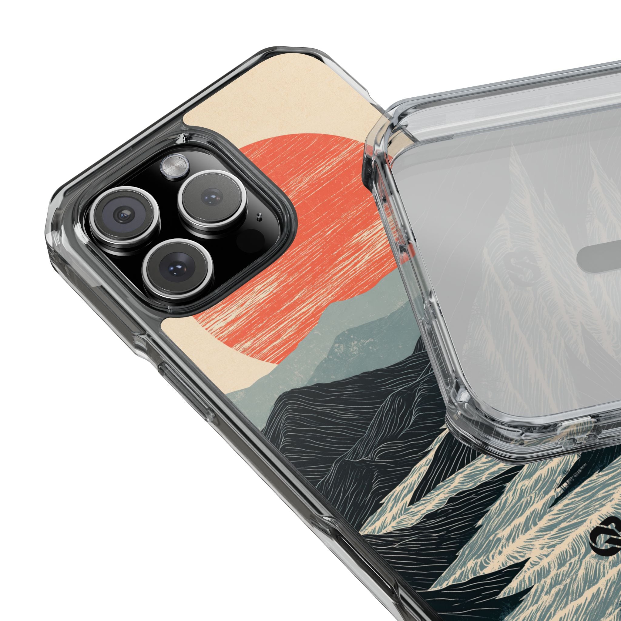 Beige Impact MagSafe Phone Case for iPhone - Crimson Ridge Flow