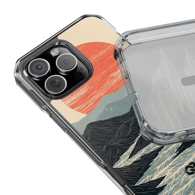 Beige Impact MagSafe Phone Case for iPhone - Crimson Ridge Flow