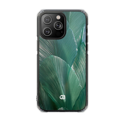 Translucent Fan Palm · Clear Impact Magnetic Phone Case for iPhone · Teal