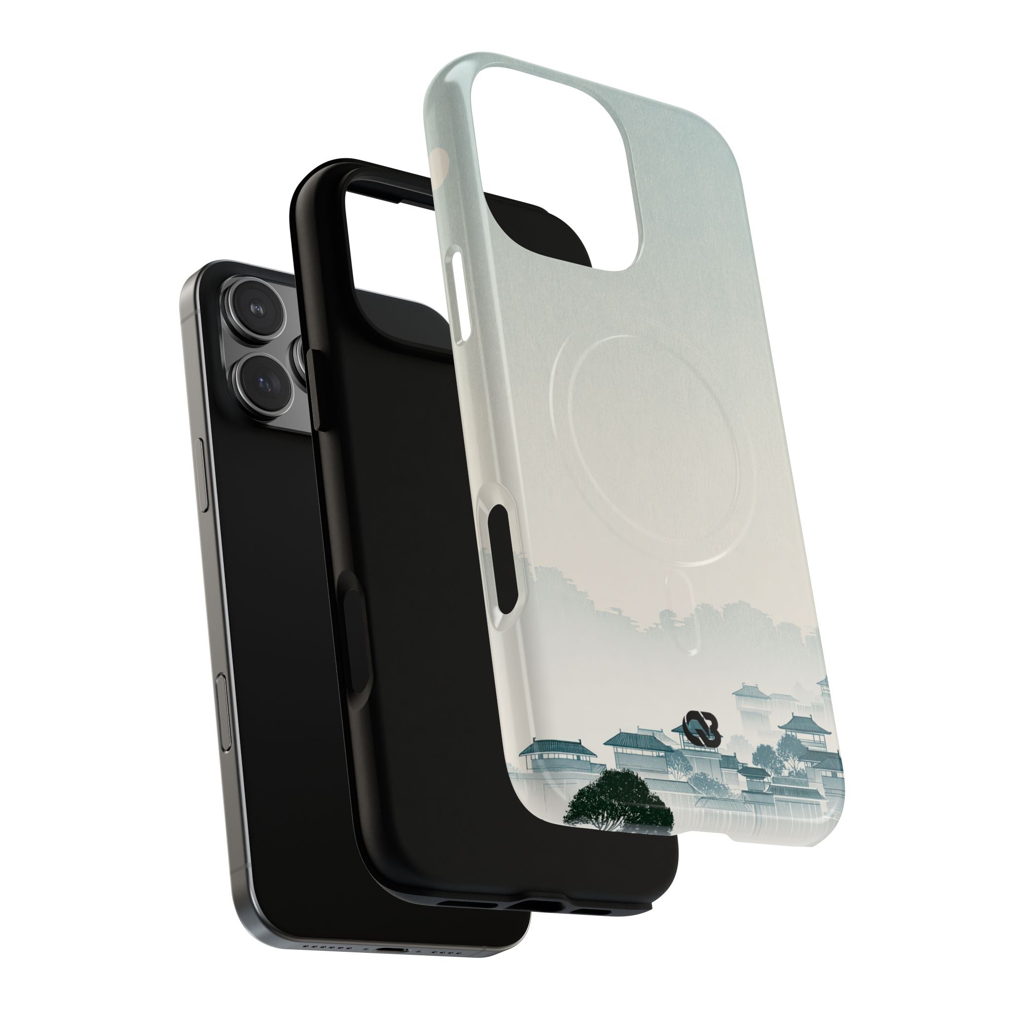 Blue Tough 2.0 Magsafe Phone Case for iPhone - Mist Valley Pagoda