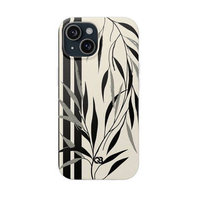 Beige Lite Phone Case for iPhone - Soot Leaf Sketch