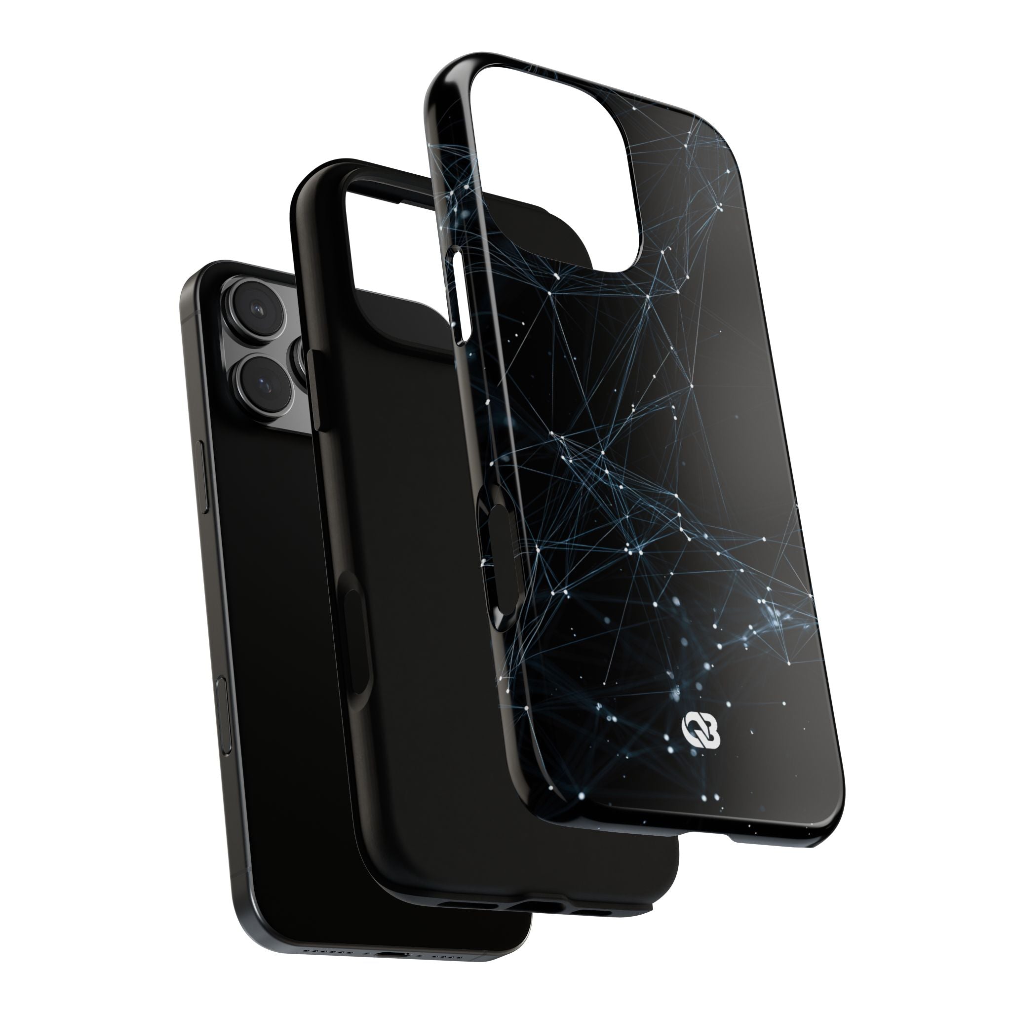 Black Tough Phone Case for iPhone - Arctic Neural Mesh