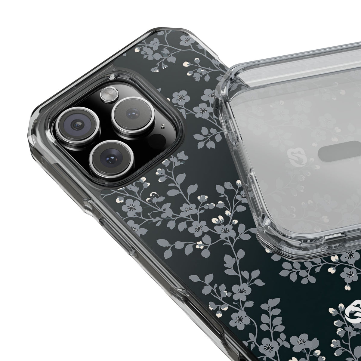 Nocturne Blossom Branch · Clear Impact Magnetic Phone Case for iPhone ·  Black