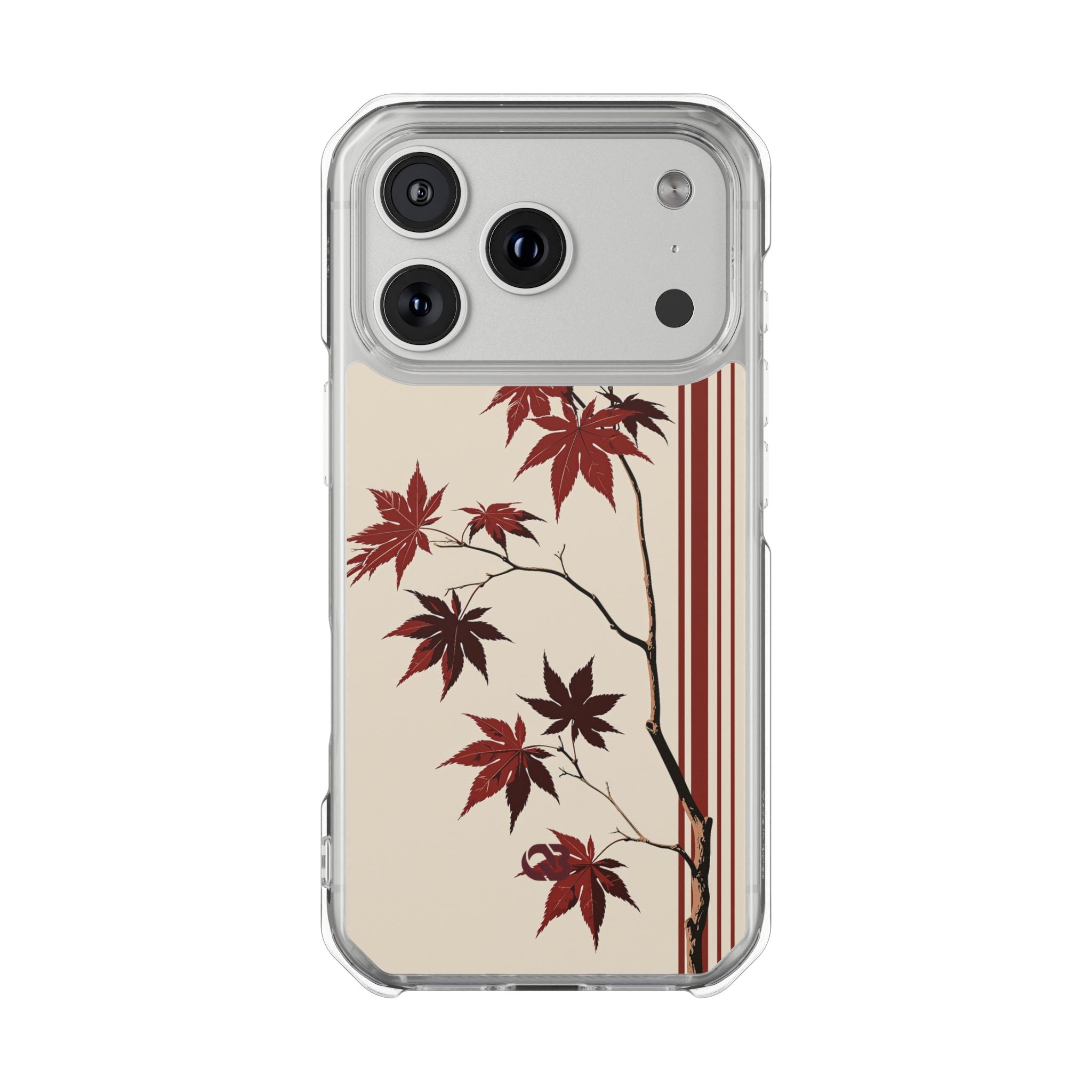 Red Impact MagSafe Phone Case for iPhone - Crimson Momiji Stripe