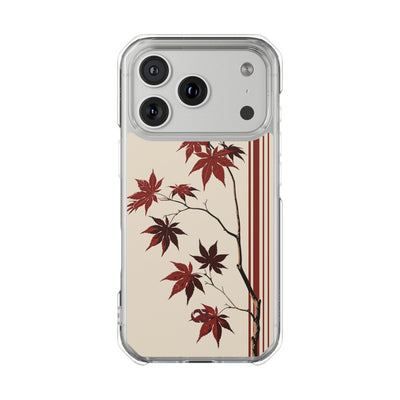 Red Impact MagSafe Phone Case for iPhone - Crimson Momiji Stripe