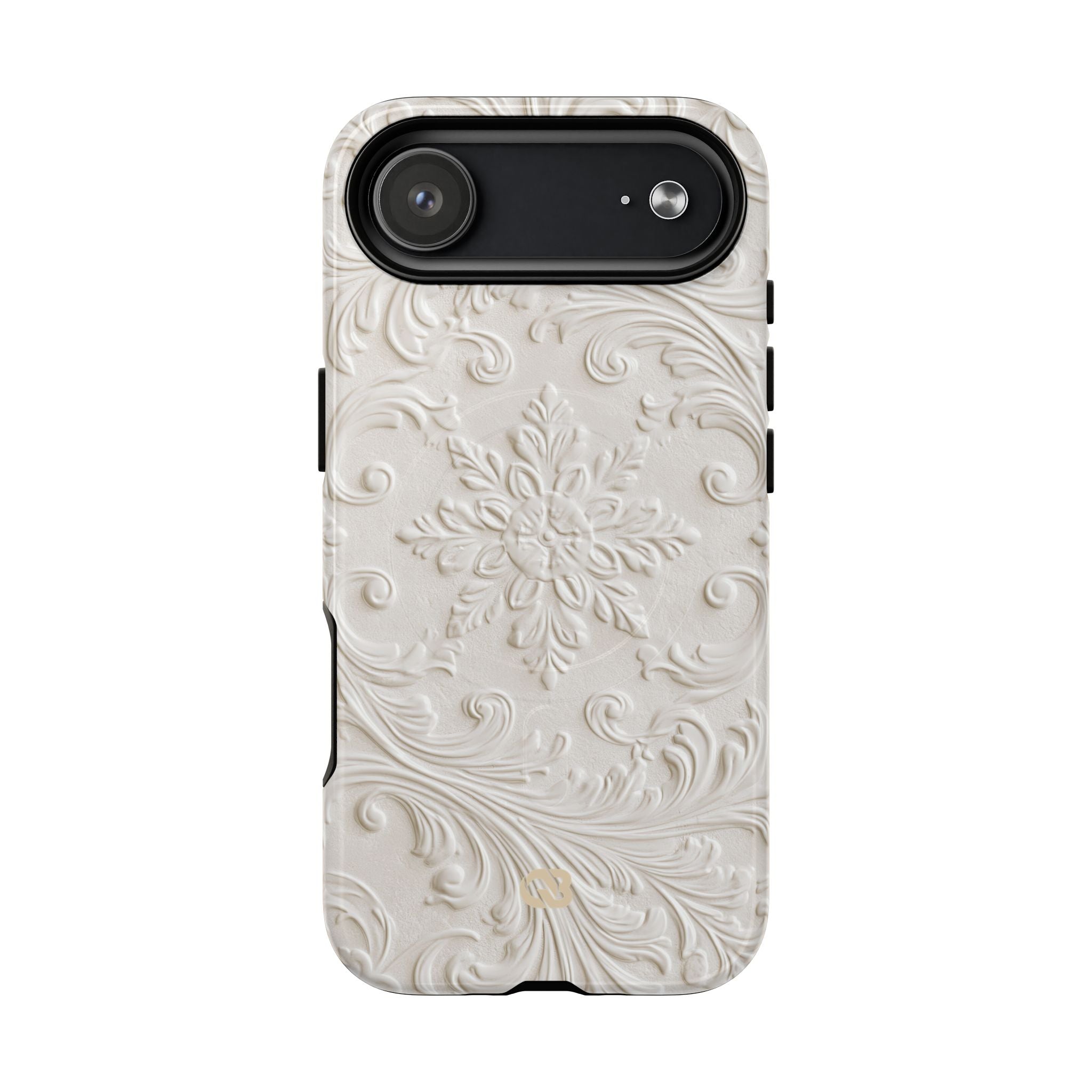 White Tough 2.0 Magsafe Phone Case for iPhone - Alabaster Floral Relief