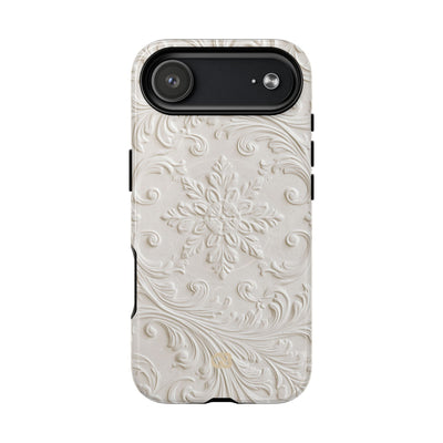 White Tough 2.0 Magsafe Phone Case for iPhone - Alabaster Floral Relief