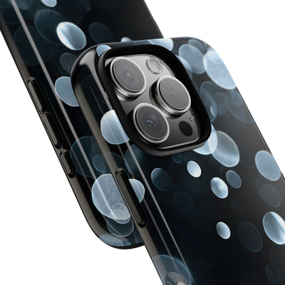 Black Tough Phone Case for iPhone - Silver Orbit Glow