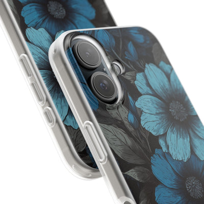 Obsidian Blue Petals · Soft Phone Case for iPhone