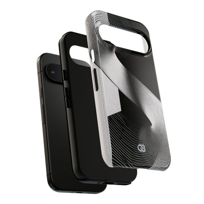 Grey Tough Phone Case for Google Pixel - Obsidian Moiré Wave